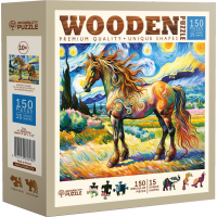 WOODEN CITY Drevené puzzle Moderný kôň 150 dielikov