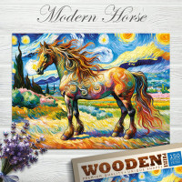 WOODEN CITY Drevené puzzle Moderný kôň 150 dielikov