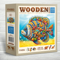 WOODEN CITY Drevené puzzle Módna ryba 150 dielikov