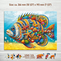 WOODEN CITY Drevené puzzle Módna ryba 150 dielikov