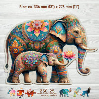 WOODEN CITY Drevené puzzle Módne slony 250 dielikov