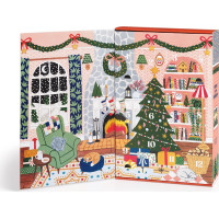 GALISON Puzzle Adventný kalendár Doma na Vianoce 12x42 dielikov