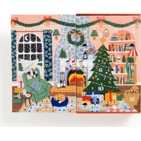 GALISON Puzzle Adventný kalendár Doma na Vianoce 12x42 dielikov