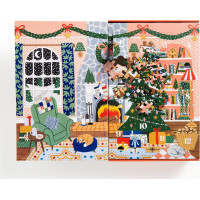 GALISON Puzzle Adventný kalendár Doma na Vianoce 12x42 dielikov