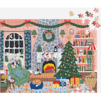 GALISON Puzzle Adventný kalendár Doma na Vianoce 12x42 dielikov