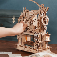 ROBOTIME Roker Svietiace 3D drevené puzzle Klasický tlačiarenský stroj 303 dielikov
