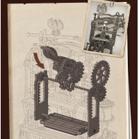 ROBOTIME Roker Svietiace 3D drevené puzzle Klasický tlačiarenský stroj 303 dielikov