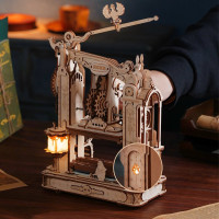 ROBOTIME Roker Svietiace 3D drevené puzzle Klasický tlačiarenský stroj 303 dielikov
