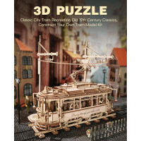 ROBOTIME Roker 3D drevené puzzle Električka 374 dielikov