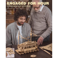 ROBOTIME Roker 3D drevené puzzle Električka 374 dielikov