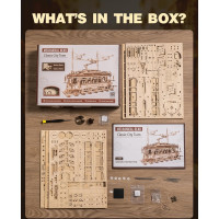 ROBOTIME Roker 3D drevené puzzle Električka 374 dielikov