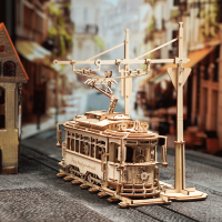 ROBOTIME Roker 3D drevené puzzle Električka 374 dielikov