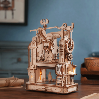 ROBOTIME Roker Svietiace 3D drevené puzzle Klasický tlačiarenský stroj 303 dielikov