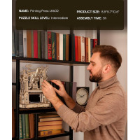 ROBOTIME Roker Svietiace 3D drevené puzzle Klasický tlačiarenský stroj 303 dielikov