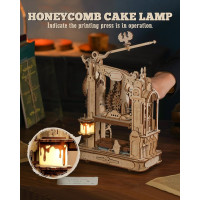 ROBOTIME Roker Svietiace 3D drevené puzzle Klasický tlačiarenský stroj 303 dielikov