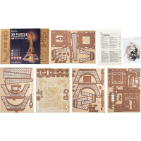 ROBOTIME Rolife Svietiace 3D drevené puzzle Noc na Eiffelovej veži 164 dielikov