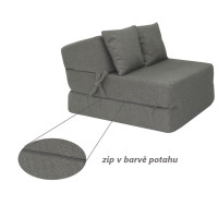 Rozkladacie molitanové kreslo (matrace) QUELLE - šedé