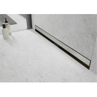 Sprchový žľab do steny MEXEN FLAT WALL 2v1 - zlatý, 90 cm