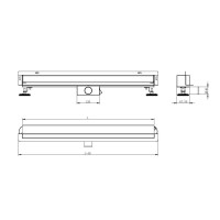 Sprchový žľab do steny MEXEN FLAT WALL 2v1 - zlatý, 90 cm