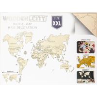WOODEN CITY Drevená mapa sveta veľkosť XXL (200x120cm) WOODEN CITY Drevená mapa sveta veľkosť XXL (200x120cm)