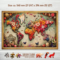 WOODEN CITY Drevené puzzle Farebná mapa 1010 dielikov