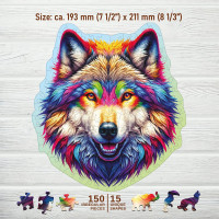 WOODEN CITY Drevené puzzle Dúhový vlk 150 dielikov
