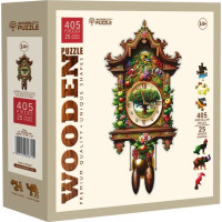WOODEN CITY Drevené puzzle Hodiny kukučky 405 dielikov