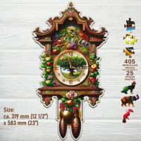 WOODEN CITY Drevené puzzle Hodiny kukučky 405 dielikov