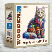 WOODEN CITY Drevené puzzle Jemná mačka 150 dielikov