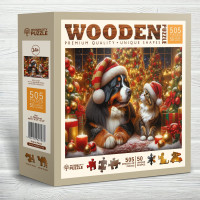 WOODEN CITY Drevené puzzle Mačka a pes 505 dielikov