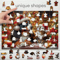 WOODEN CITY Drevené puzzle Mačka a pes 505 dielikov