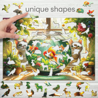 WOODEN CITY Drevené puzzle Mačky a rybičky 505 dielikov