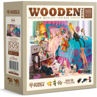 WOODEN CITY Drevené puzzle Nezbedné šteňatá 505 dielikov