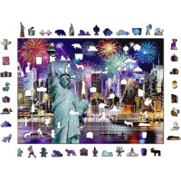 WOODEN CITY Drevené puzzle Nočná New York 1010 dielikov