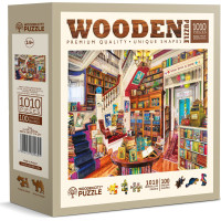 WOODEN CITY Drevené puzzle Prianie v knižnici 1010 dielikov