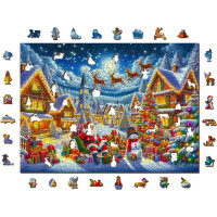 WOODEN CITY Drevené puzzle Santova sviatočná cesta 1010 dielikov