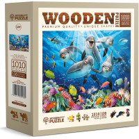 WOODEN CITY Drevené puzzle Šťastní delfíny 1010 dielikov
