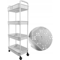 Kuchynský vozík 100 cm - 4 police - biely
