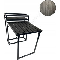 Skladací balkónový stôl MALE - 84x60x69/84 cm - čierny