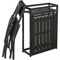 Skladací balkónový stôl MALE - 84x60x69/84 cm - čierny