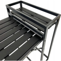 Skladací balkónový stôl MALE - 84x60x69/84 cm - čierny