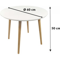 Okrúhly konferenčný stolík SK111 60x50 cm - biely