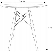 Jedálenský stôl CARO 80 cm - biely