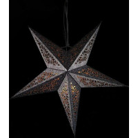 Vianočná závesná 3D hviezda 45 cm - vzor 4 - strieborná
