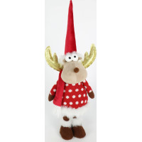 Vianočný sob stojaci 58 cm - červený