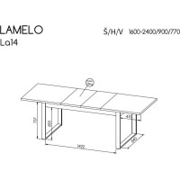 Jedálenský stôl LAMELO LA14 - rozkladací - dub wotan/čierna