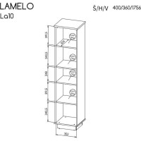 Regál LAMELO LA10 - dub wotan/čierny