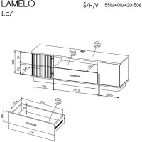 Televízny stolík LAMELO LA7 - dub wotan/čierny