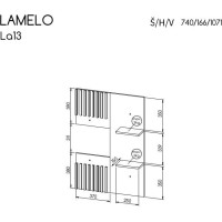 Závesný panel LAMELO LA13 - dub wotan/čierny
