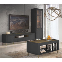 Konferenčný stolík MOSSA MO9 - čierny/dub whisky